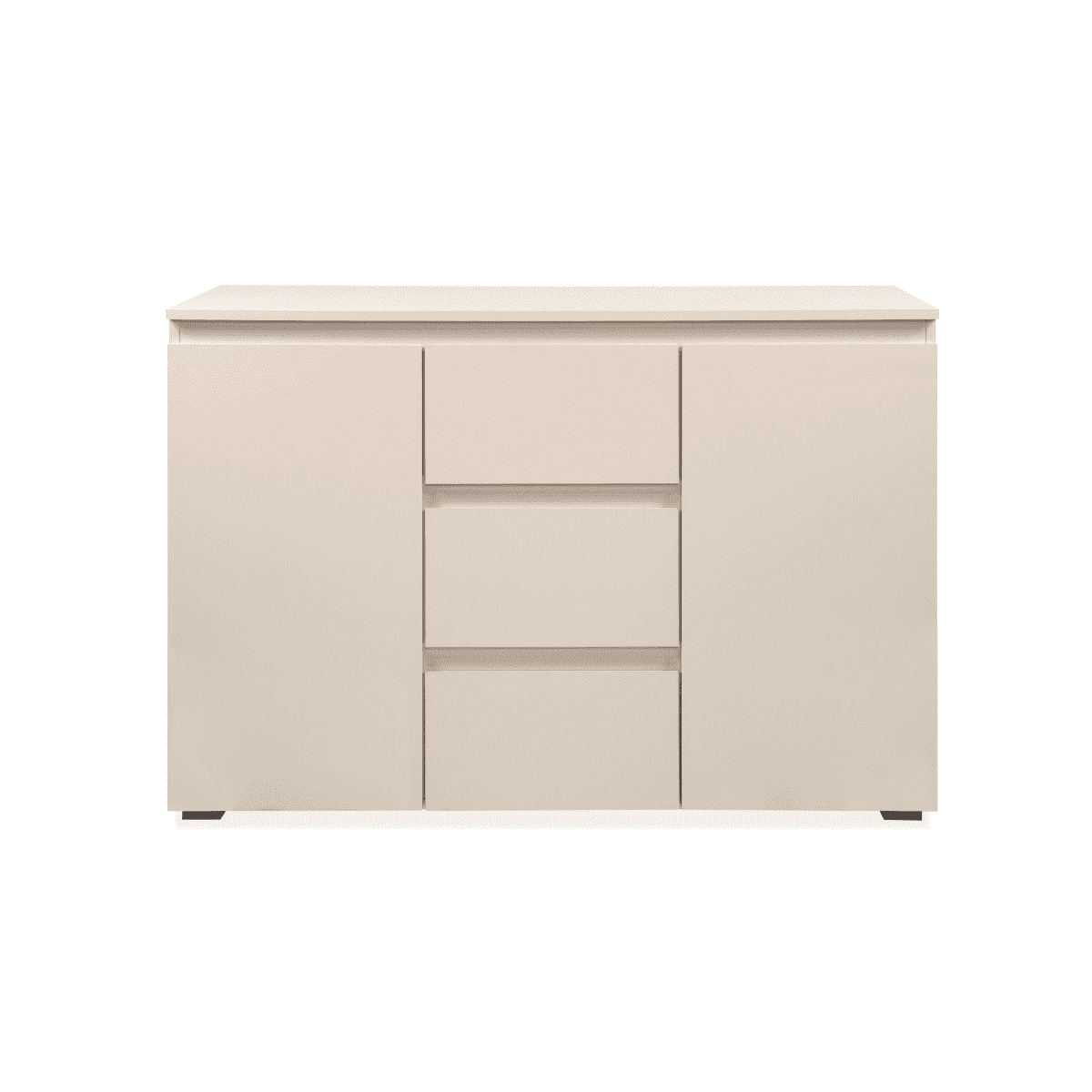 Buffet 2 portes et 3 tiroirs cachemire L120 cm - ELVA - Panneaux de particules - Calicosy