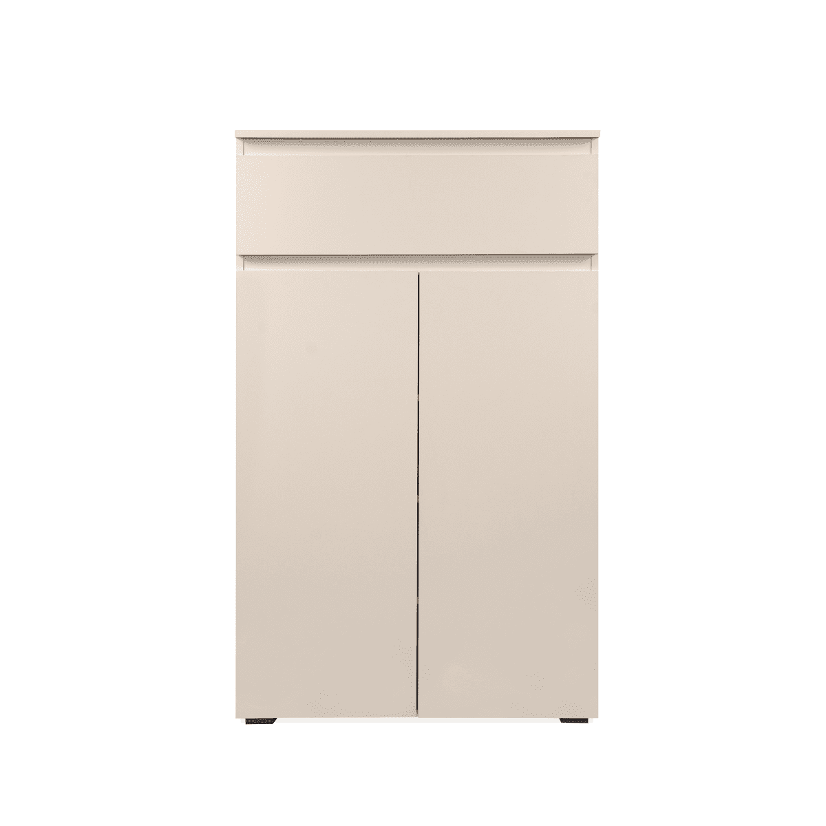 Armoire Ă chaussures 2 portes et 1 tiroir cachemire H131 cm - ELVA - Panneaux de particules - Calicosy