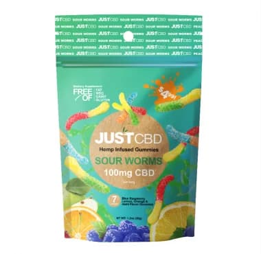 GUMMIES - 100mg CBD - JUSTCBD Sour Worms
