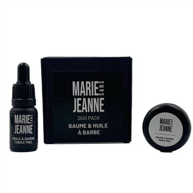 Coffret baume et huile Ă barbe - Soin de la barbe - 150mg CBD - MARIE SANS JEANNE Miel et tabac