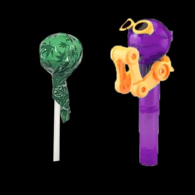 Pack 10 Sucettes au chanvre + porte sucette offert - CANNABIDIOLPARADISE Cannabis Porte-sucette Violet