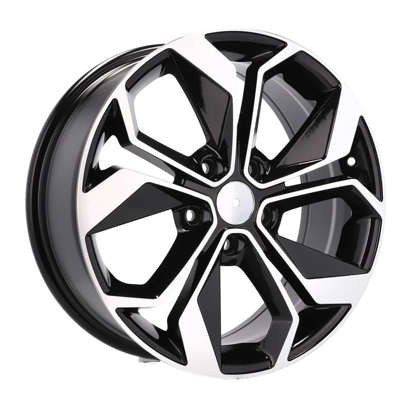 4 jantes 6.5 16 5x114.3 design renault noir brillant