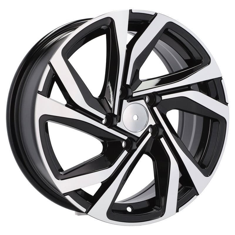 4 jantes 6.5 16 5x114.3 design renault noir brillant