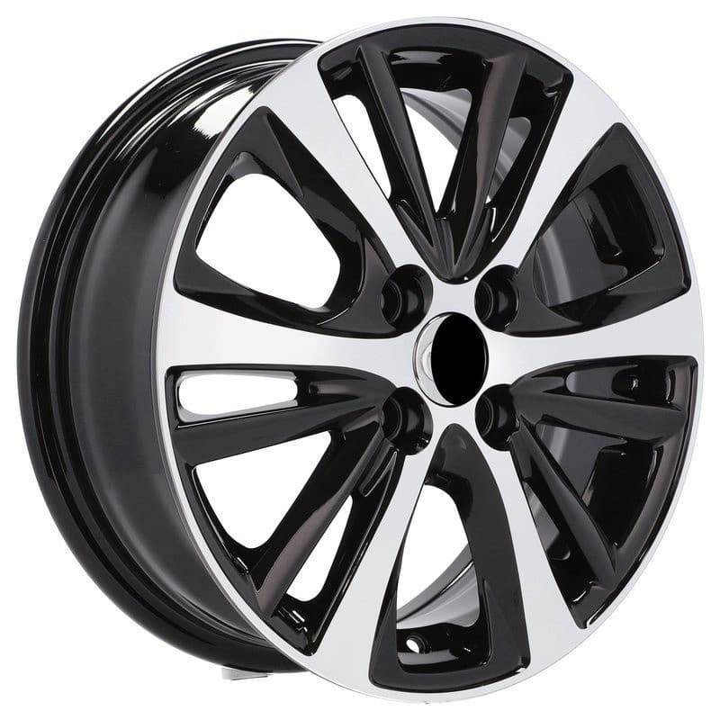 4 jantes 5.5 15 4x100 design toyota noir brillant