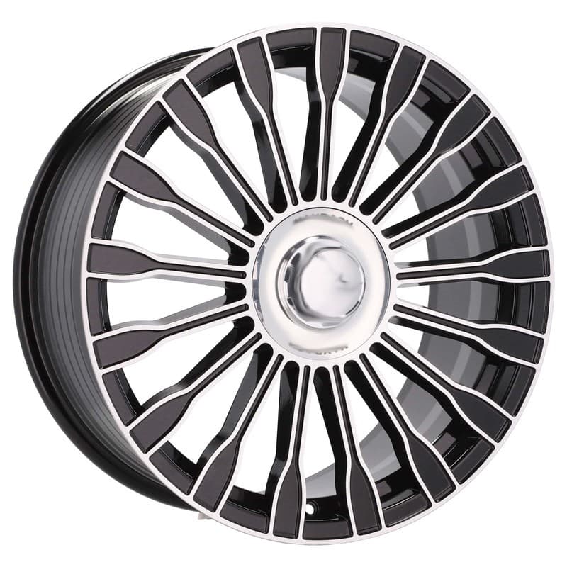 4 jantes 8.5 19 5x112 design mercedes fluotournage noir brillant