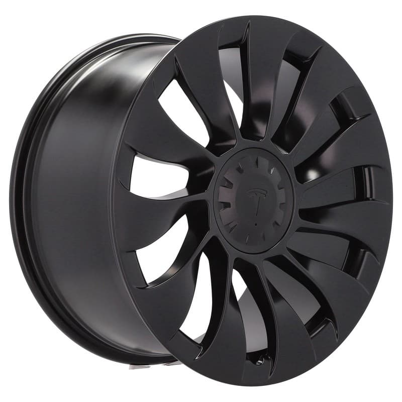 4 jantes 9.0 20 5x114.3 design tesla fluotournage noir mat