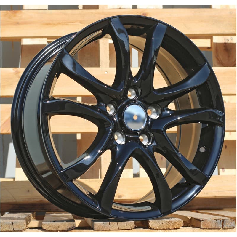 4 jantes 7.0 17 5x114.3 design mazda noir brillant