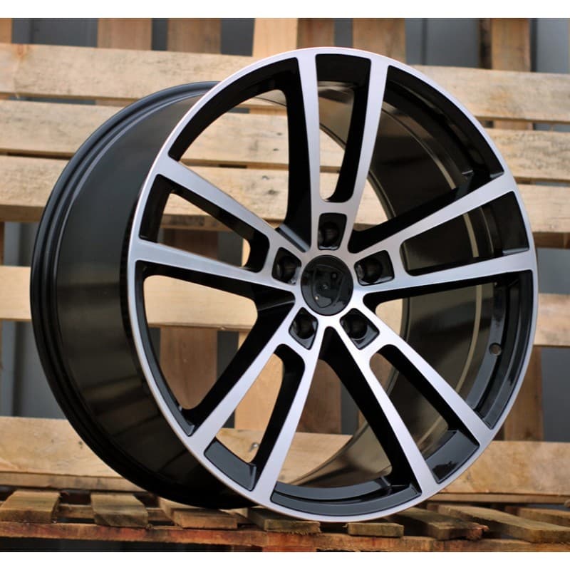 4 jantes 10.0 22 5x130 design porsche noir brillant
