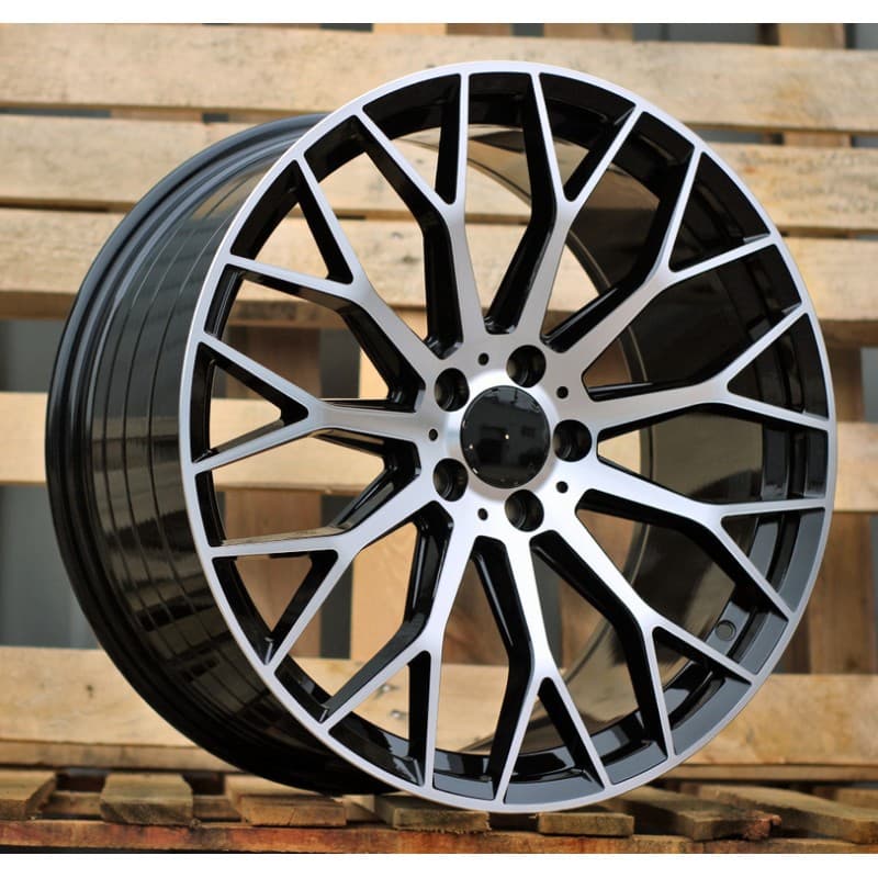 4 jantes 8.5 19 5x112 design mercedes fluotournage noir brillant