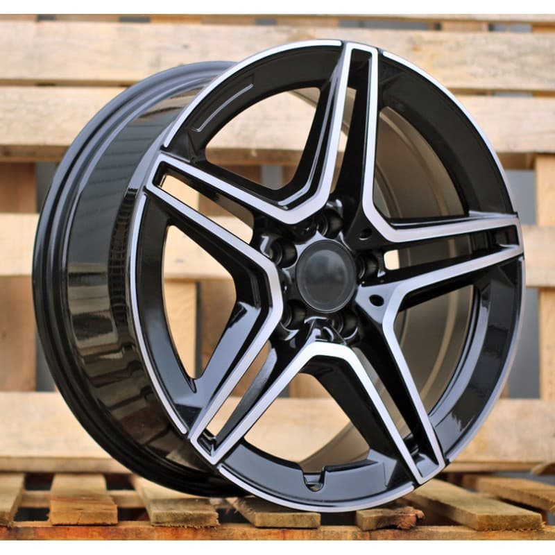 4 jantes 8.0 18 5x112 design mercedes fluotournage noir brillant