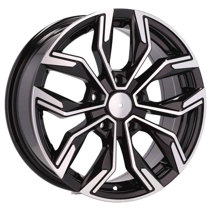 4 jantes 6.5 16 5x114.3 design renault noir brillant