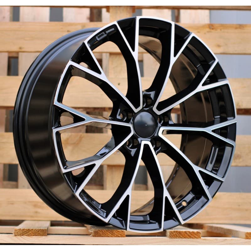 4 jantes 8.0 19 5x112 design volkswagen fluotournage noir brillant