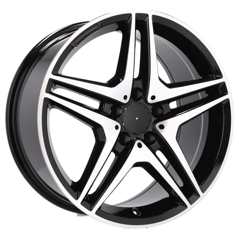 4 jantes 9.5 19 5x112 design mercedes noir brillant