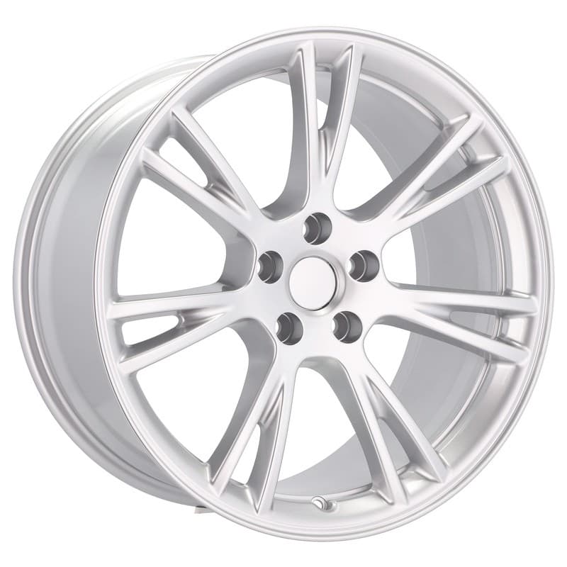 4 jantes 9.5 19 5x114.3 design tesla argent brillant