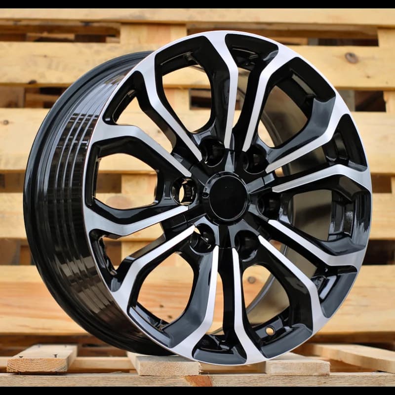 4 jantes 7.5 17 6x139.7 design toyota fluotournage noir brillant