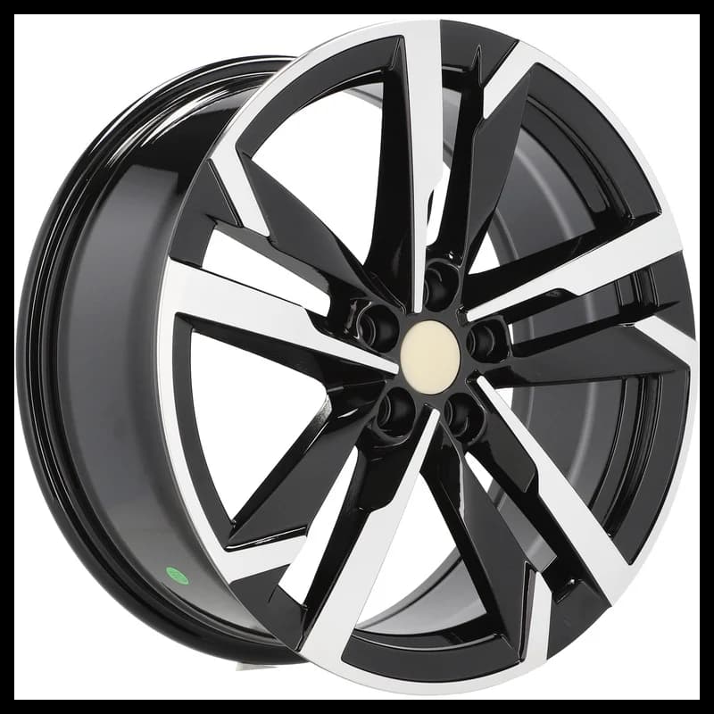 4 jantes 7.0 17 5x112 design skoda fluotournage noir brillant
