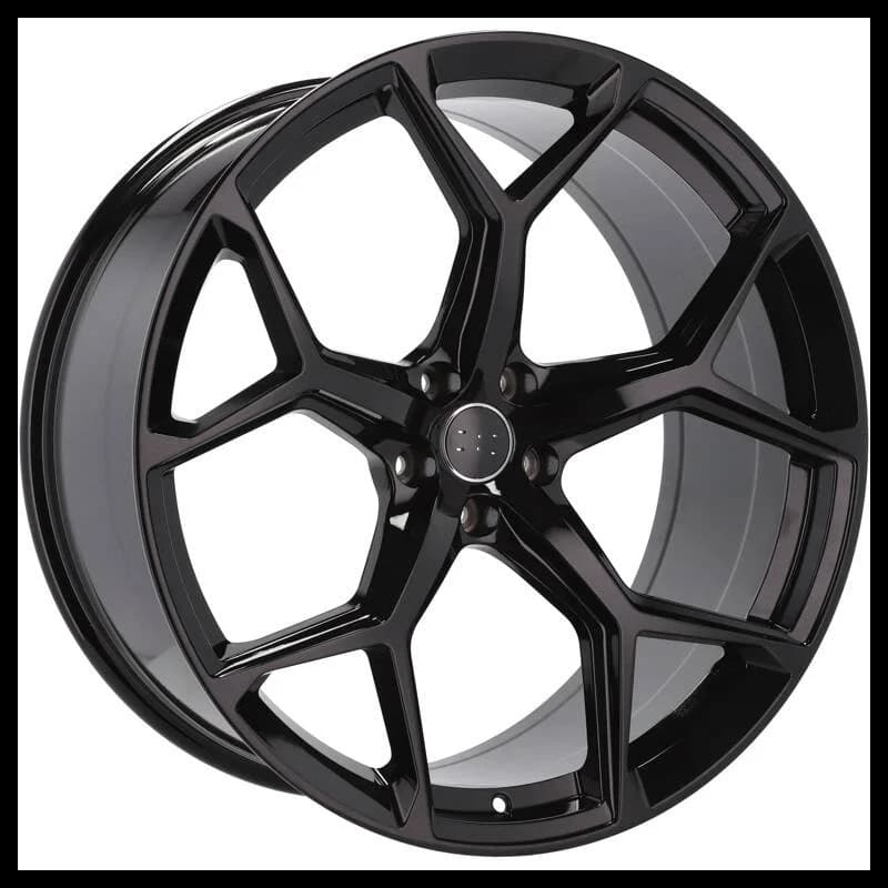 4 jantes 9.5 22 5x112 design audi fluotournage noir brillant
