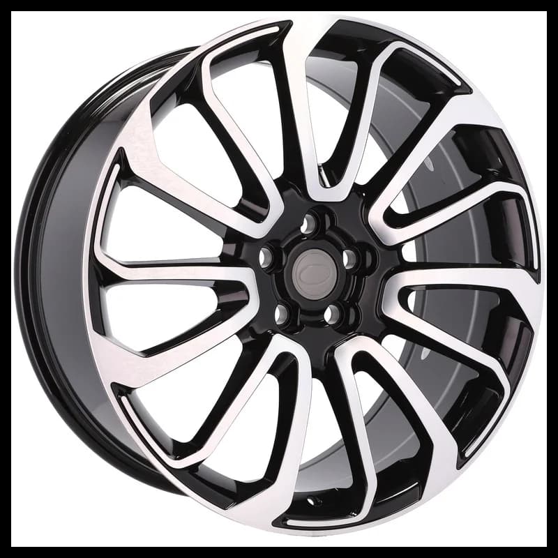 4 jantes 9.5 21 5x120 design land rover fluotournage noir brillant