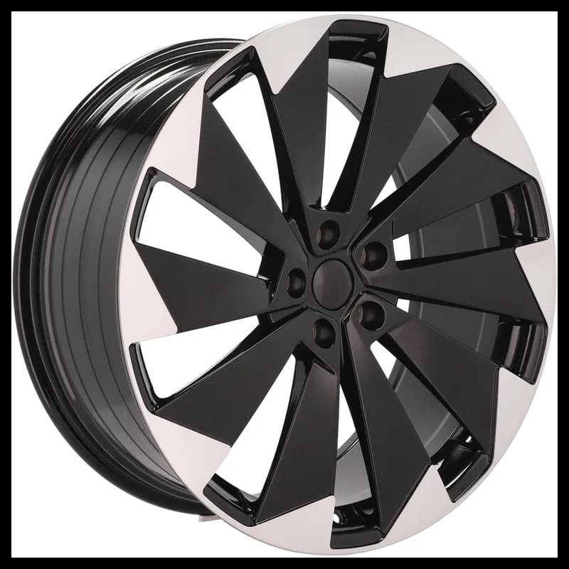4 jantes 8.0 19 5x112 design skoda fluotournage noir brillant