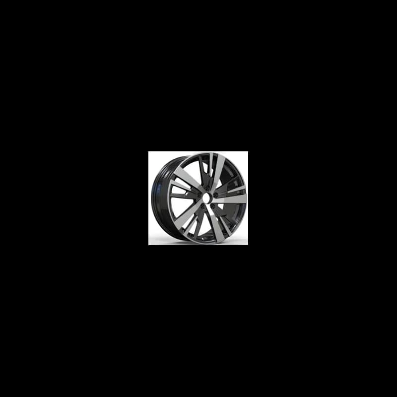 4 jantes 7.5 18 5x108 design peugeot fluotournage noir brillant