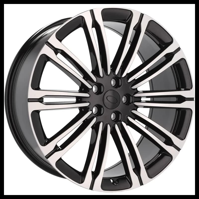 4 jantes 9.5 22 5x120 design land rover fluotournage noir brillant