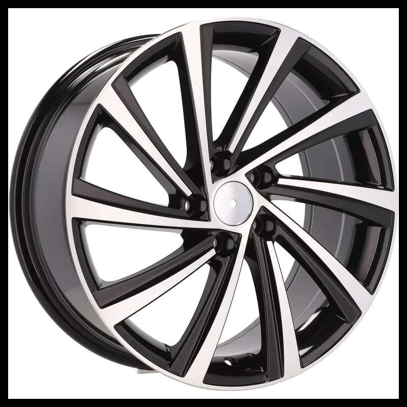 4 jantes 8.0 19 5x112 design skoda fluotournage noir brillant