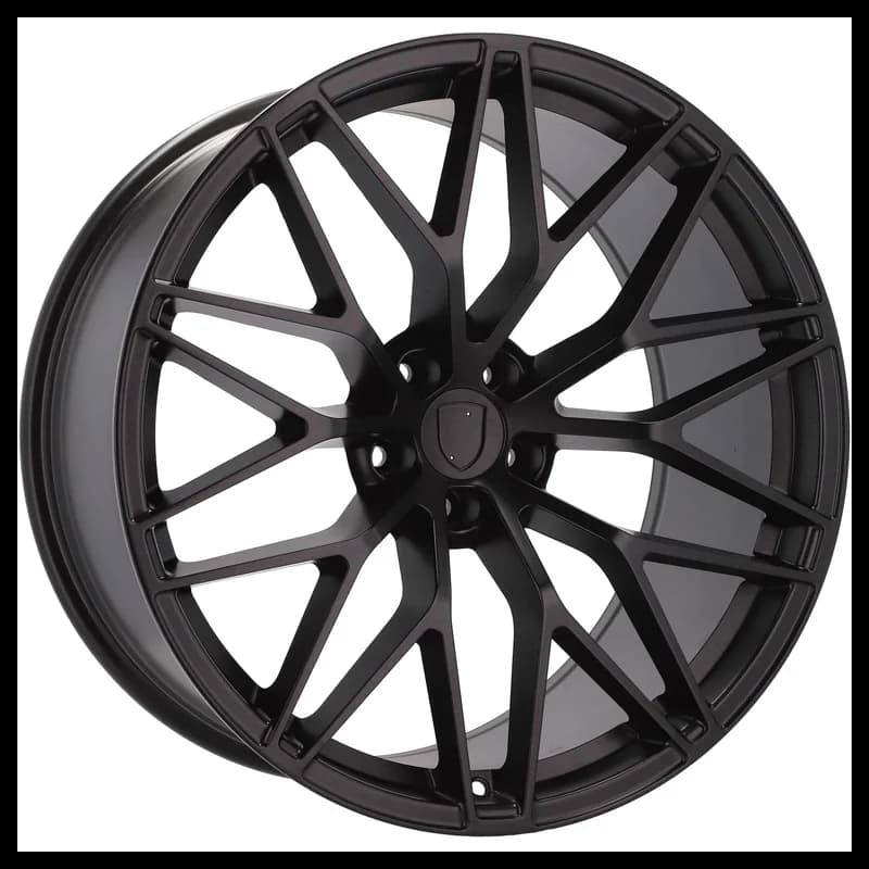 4 jantes 9.5 21 5x130 design porsche fluotournage noir mat