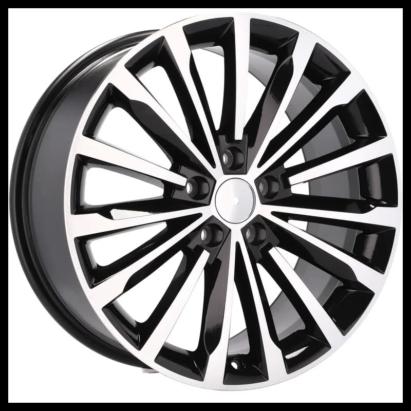 4 jantes 8.0 18 5x112 design skoda fluotournage noir brillant