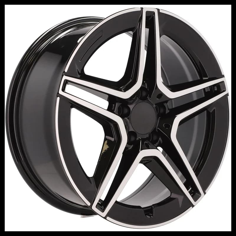 4 jantes 8.5 19 5x112 design mercedes fluotournage noir brillant