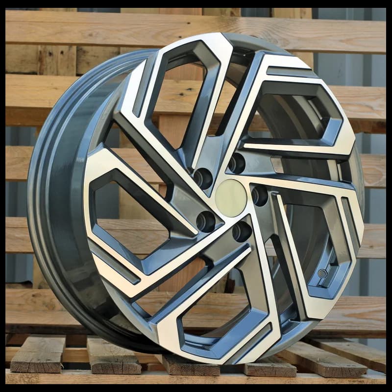 4 jantes 7.5 18 5x114.3 design hyundai fluotournage gris brillant