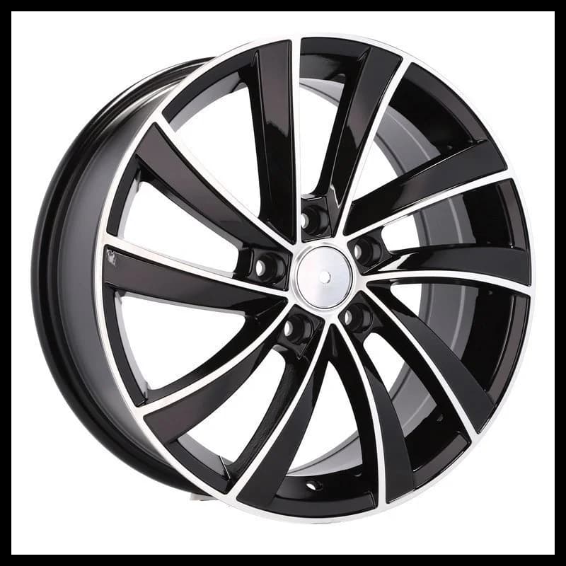 4 jantes 6.5 16 5x112 design skoda noir brillant