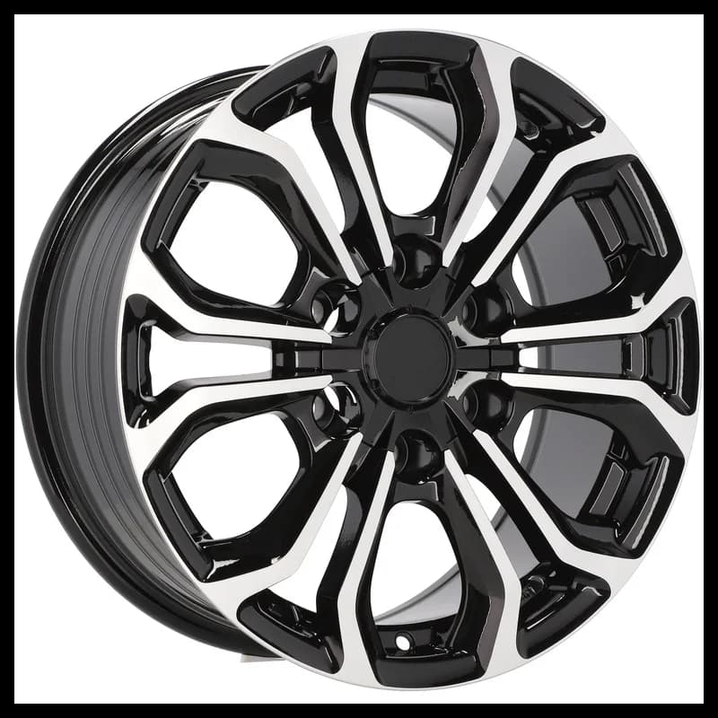 4 jantes 7.5 17 6x139.7 design toyota fluotournage noir brillant