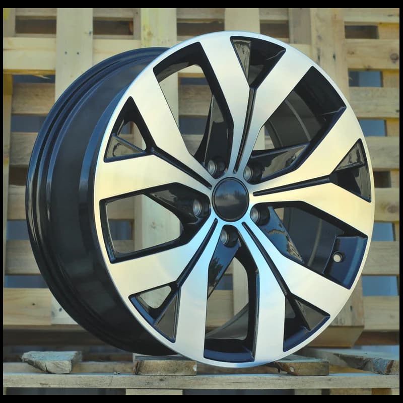 4 jantes 8.0 18 5x112 design volkswagen fluotournage noir brillant