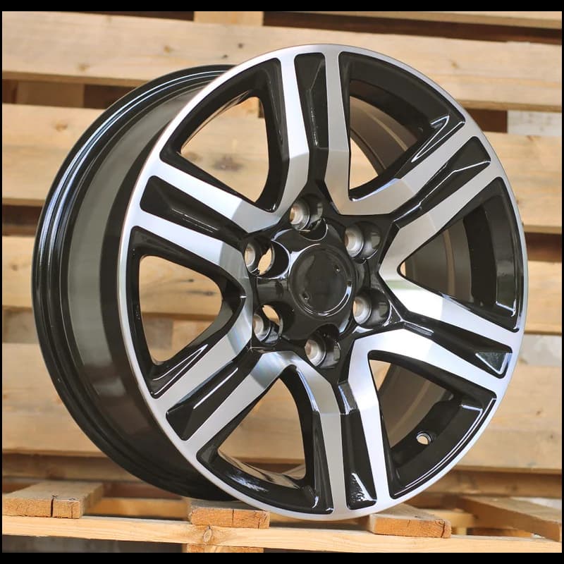 4 jantes 7.5 17 6x139.7 design toyota fluotournage noir brillant