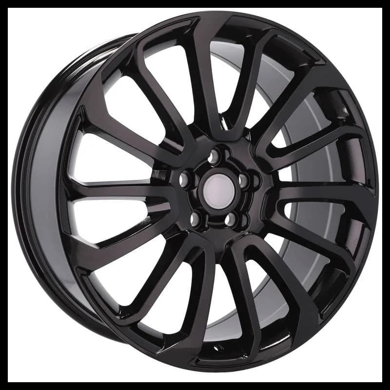 4 jantes 9.5 22 5x120 design land rover fluotournage noir brillant
