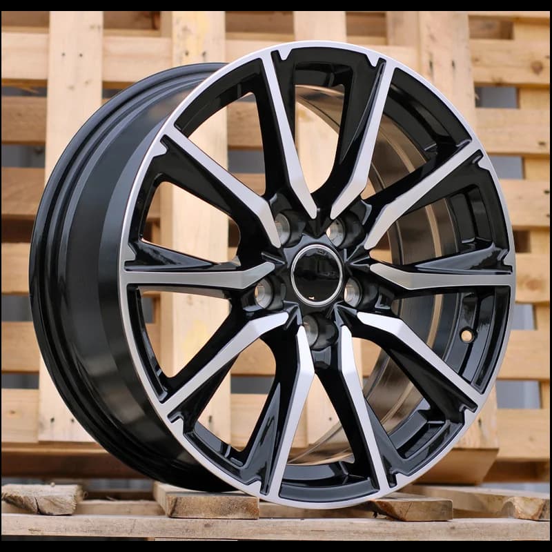 4 jantes 7.5 17 5x114.3 design toyota fluotournage noir brillant