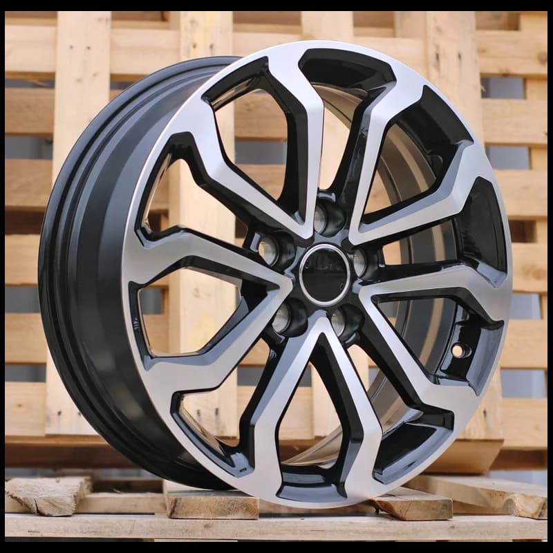 4 jantes 6.5 17 5x114.3 design toyota fluotournage noir brillant