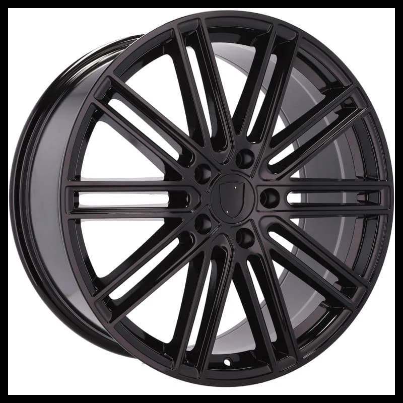 4 jantes 9.5 21 5x130 design porsche fluotournage noir brillant