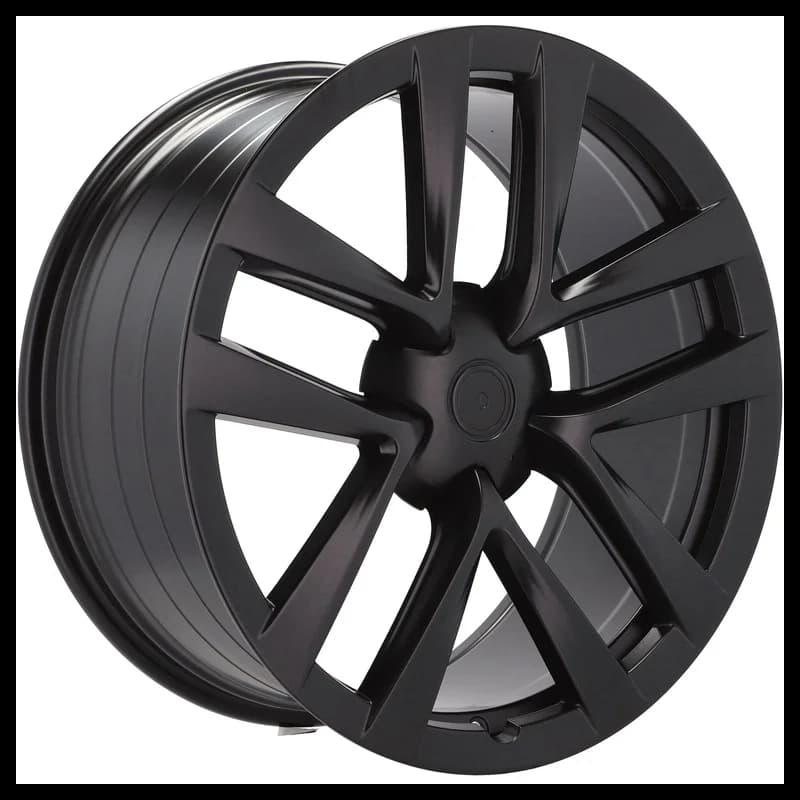 4 jantes 10.5 21 5x120 design tesla fluotournage noir mat