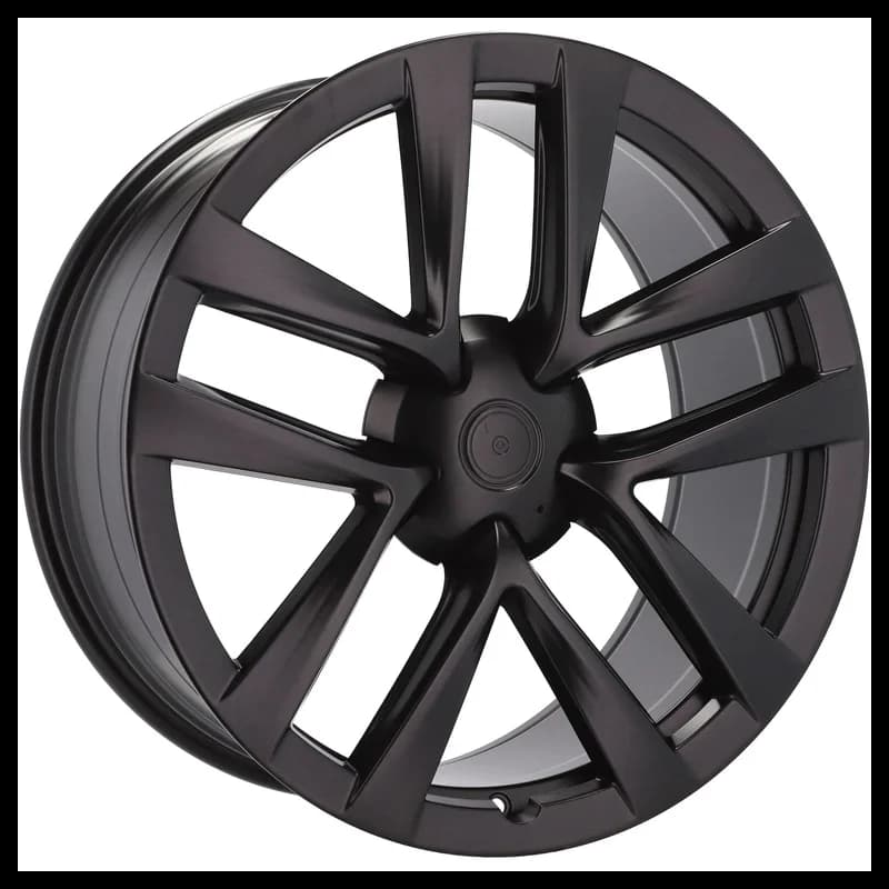 4 jantes 10.0 22 5x120 design tesla fluotournage noir mat