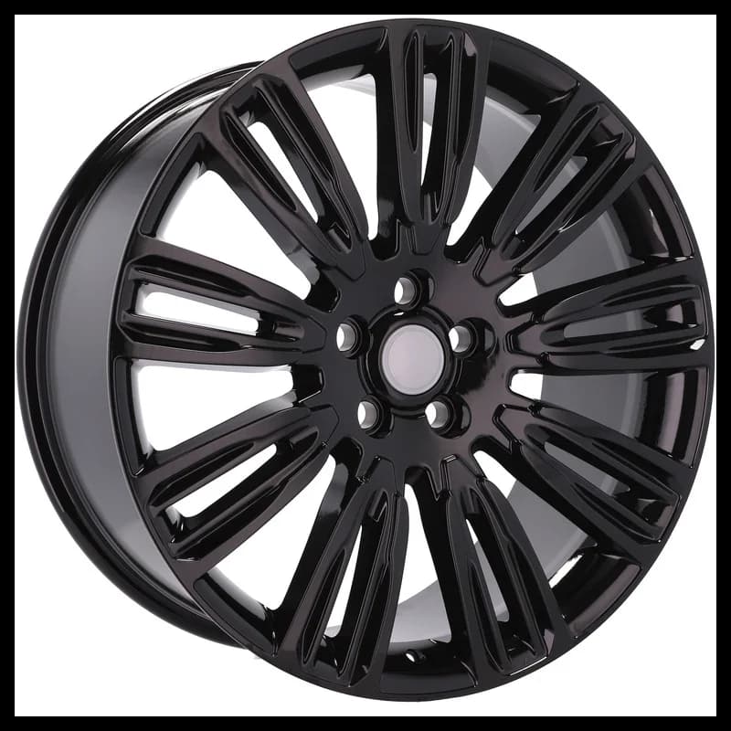 4 jantes 9.5 22 5x108 design land rover fluotournage noir brillant