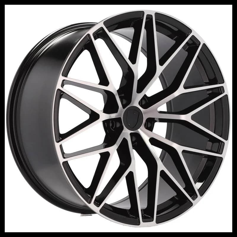 4 jantes 9.5 21 5x112 design porsche fluotournage noir brillant