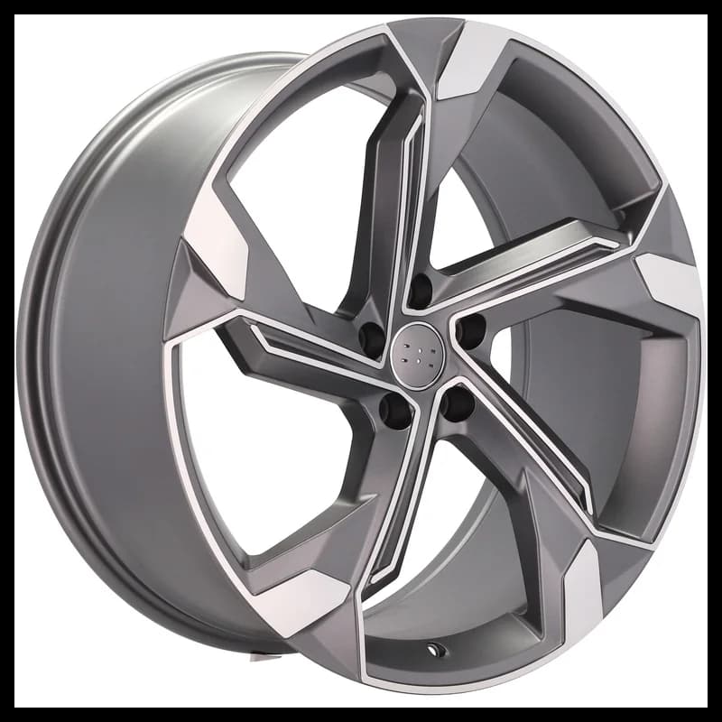 4 jantes 9.0 21 5x112 design audi fluotournage gris brillant