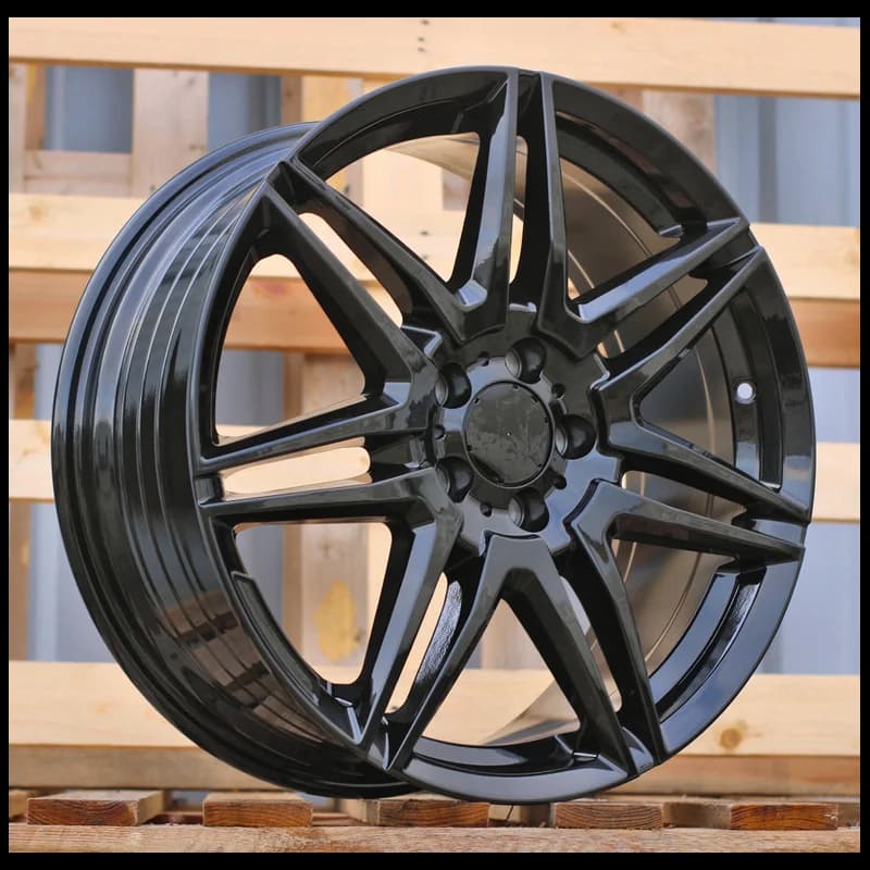 4 jantes 8.0 19 5x112 design mercedes fluotournage noir brillant