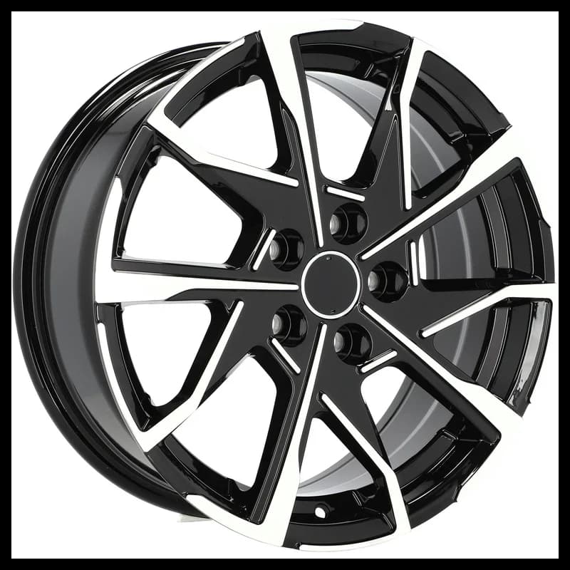 4 jantes 6.5 19 5x114.3 design toyota fluotournage noir brillant