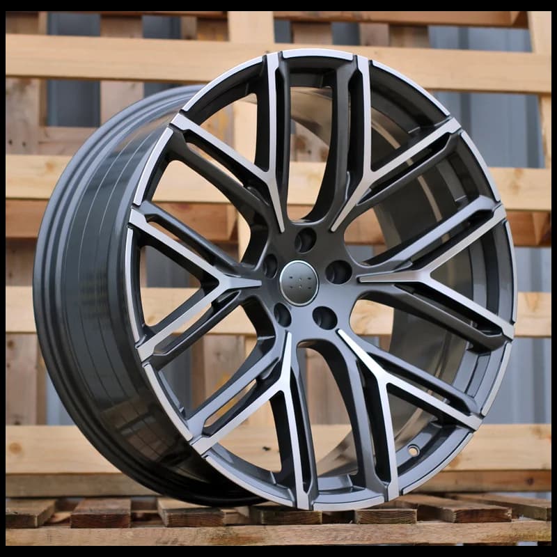 4 jantes 10.0 22 5x112 design audi fluotournage gris brillant