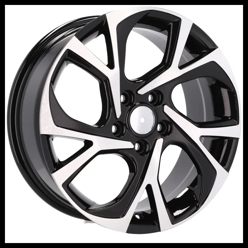 4 jantes 7.0 17 5x114.3 design toyota fluotournage noir brillant