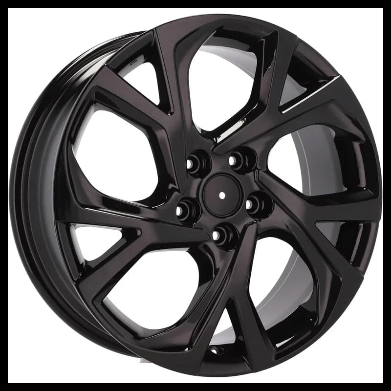 4 jantes 7.0 17 5x114.3 design toyota fluotournage noir brillant