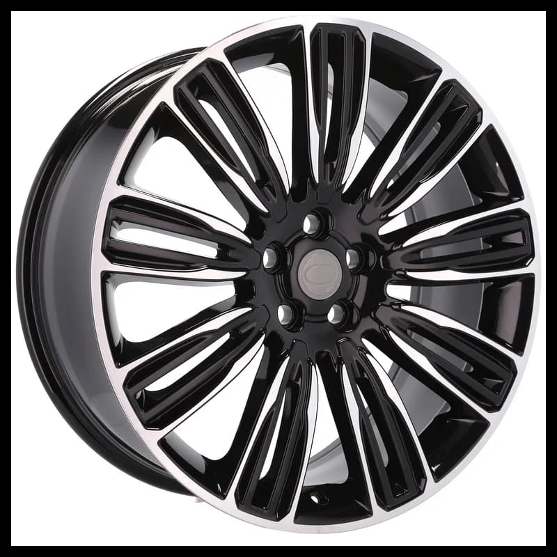 4 jantes 9.5 22 5x120 design land rover fluotournage noir brillant
