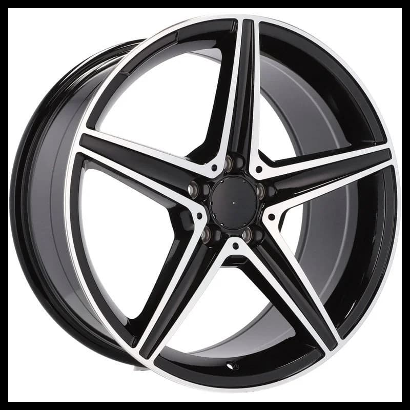 4 jantes 8.0 19 5x112 design mercedes fluotournage noir brillant